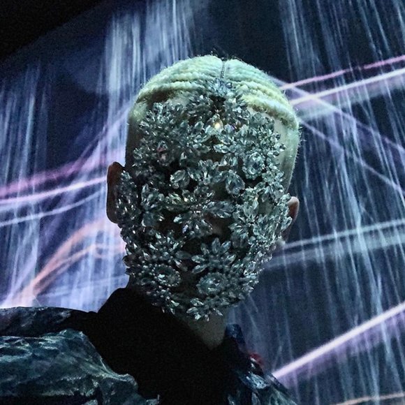 Crystal Full Face Mask Women Halloween Mask Masquerade Rhinestone Face Jewelry - Picture 4 of 8